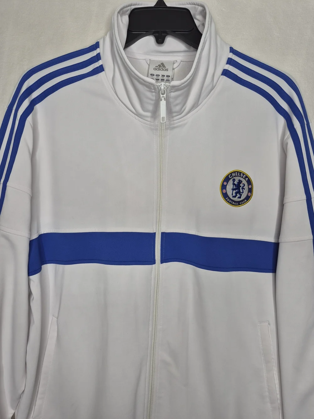 Vintage adidas Chelsea FC Full Zip Track Jacket White Blue Mens 2XL